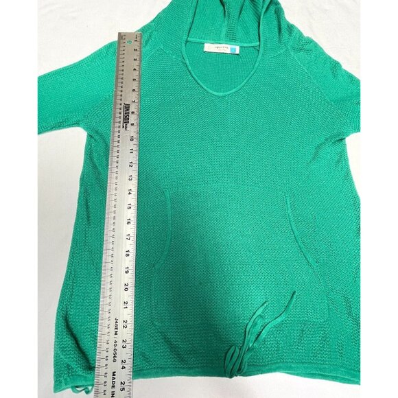 Anthropologie Sparrow Womens Green Waffle Knit Hoodie Pullover Sweater Large - Picture 8 of 8